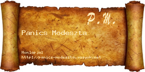 Panics Modeszta névjegykártya